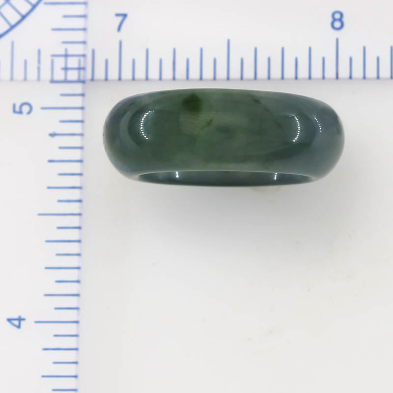 Green Jadeite Jade Band Ring for Men and Women | Finger Size 8 | UPC #394872