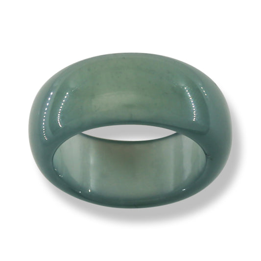 GREEN JADEITE JADE BAND RING FINGER SIZE 7.75 UPC #394841