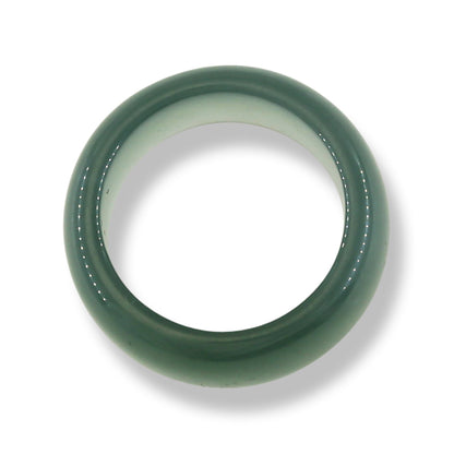 GREEN JADEITE JADE BAND RING FINGER SIZE 7.75 UPC #394841