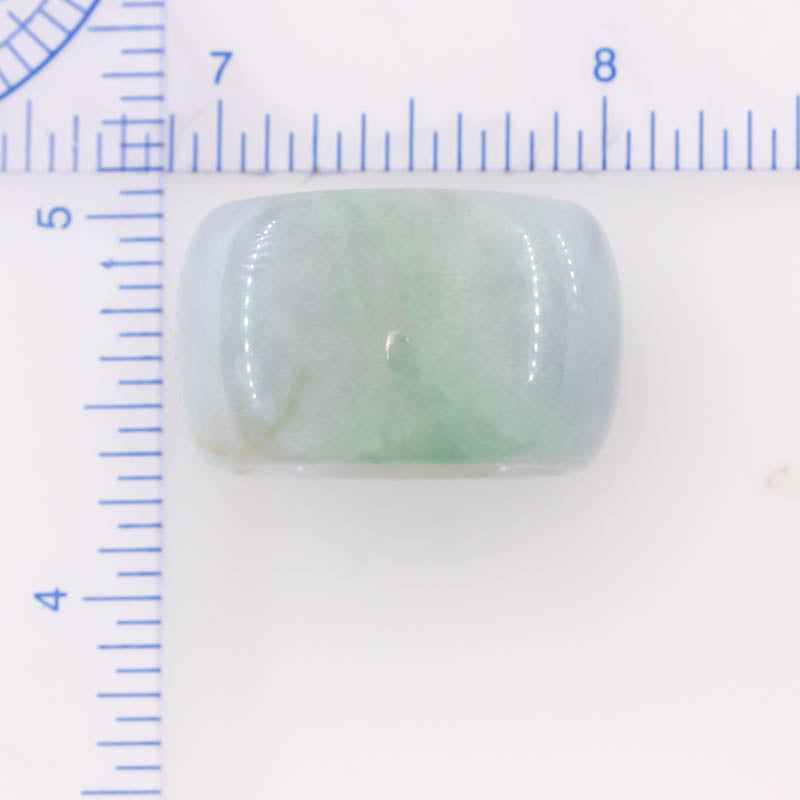 Green and Lavender Jadeite Jade Wide Band Ring Size 11.5 | UPC #387638