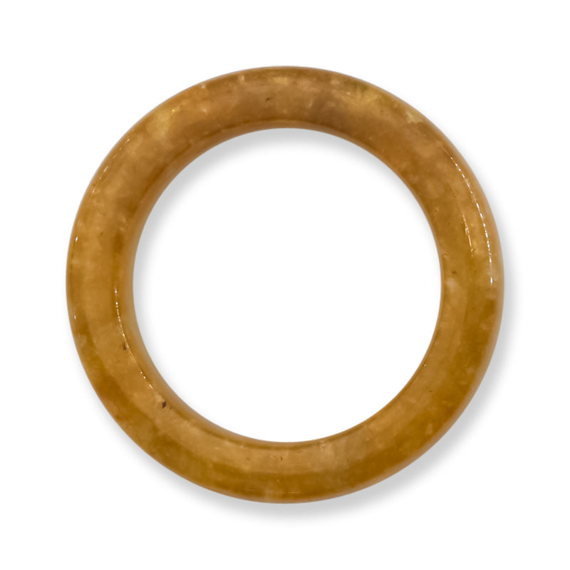 Yellow Jadeite Jade Band Ring Finger Size 7.75 | UPC #324800