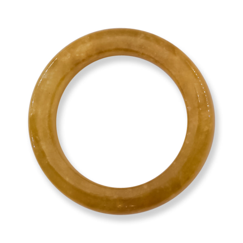 Yellow Jadeite Jade Band Ring Finger Size 7.75 | UPC #324800