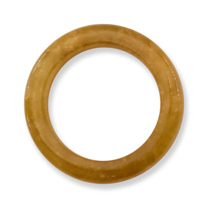 Yellow Jadeite Jade Band Ring Finger Size 7.75 | UPC #324800