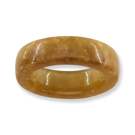 Yellow Jadeite Jade Band Ring Finger Size 7.75 | UPC #324800