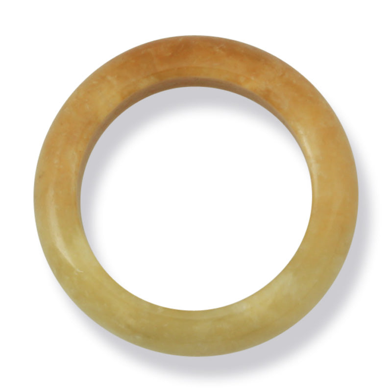 YELLOW JADEITE JADE BAND RING FINGER SIZE 9.5 UPC #376359