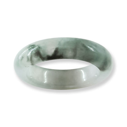 Green Jadeite Jade Band Ring Finger Size 7 | UPC #407329