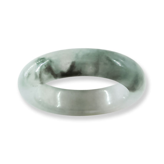 Green Jadeite Jade Band Ring Finger Size 7 | UPC #407329