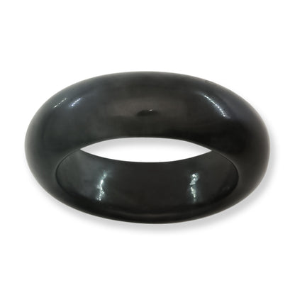 Guatemalan Black Jadeite Jade Band Ring Finger Size 9 | UPC #407282
