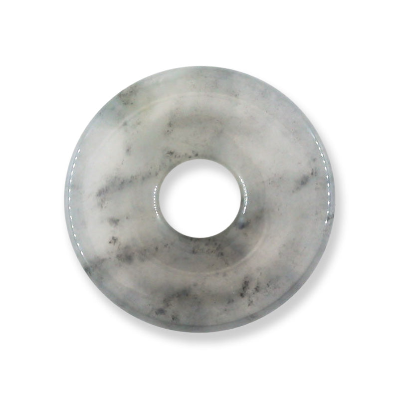 Grey Jadeite Jade Loose Pi Disc Pendant Carving | Jade Donut | UPC #400535