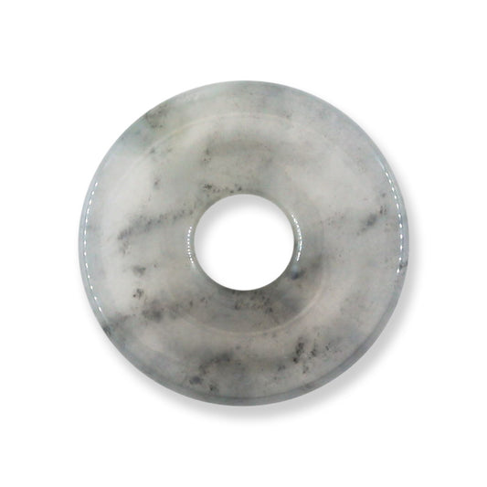 Grey Jadeite Jade Loose Pi Disc Pendant Carving | Jade Donut | UPC #400535