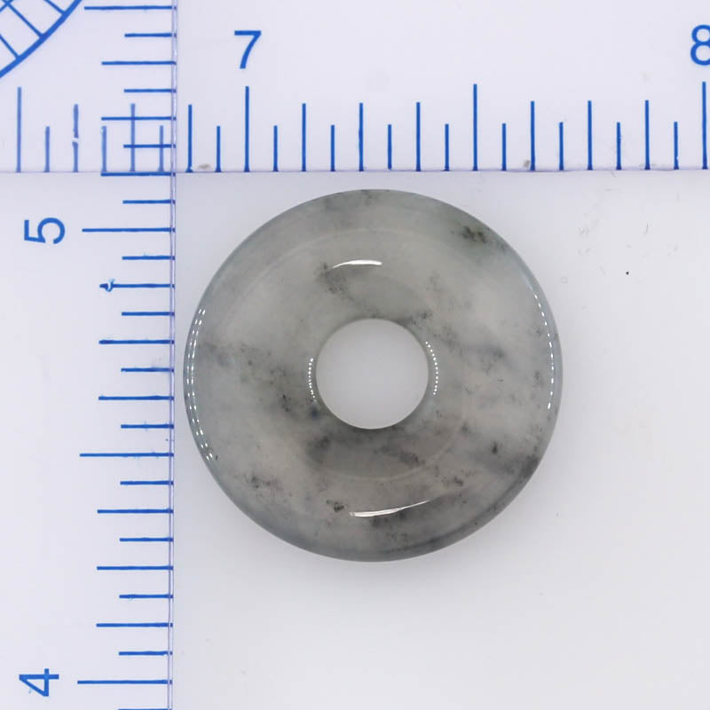 Grey Jadeite Jade Loose Pi Disc Pendant Carving | Jade Donut | UPC #400535