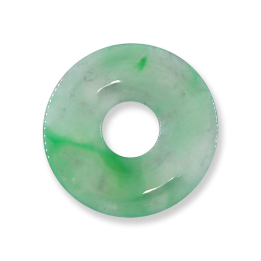 Translucent Green Jadeite Jade Loose Pi Disc Pendant | Jade Donut | UPC #398191