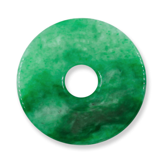 Green Jadeite Jade Loose Pi Disc Pendant Carving | Jade Donut | UPC #114555