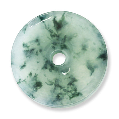Icy Green Jadeite Jade Loose Pi Disc Pendant | Water Jade Donut | UPC #398276