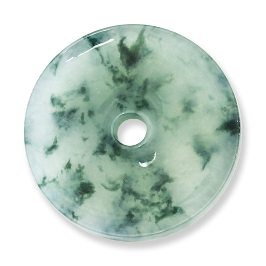 Icy Green Jadeite Jade Loose Pi Disc Pendant | Water Jade Donut | UPC #398276
