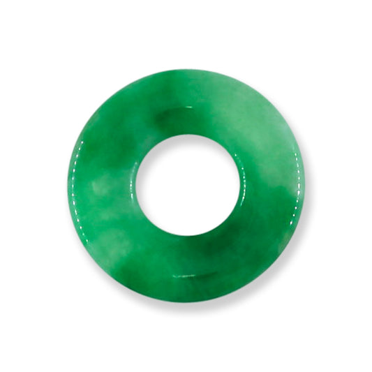 Loose Green Jadeite Jade 'Pi' Disc Donut Carving | UPC #138629