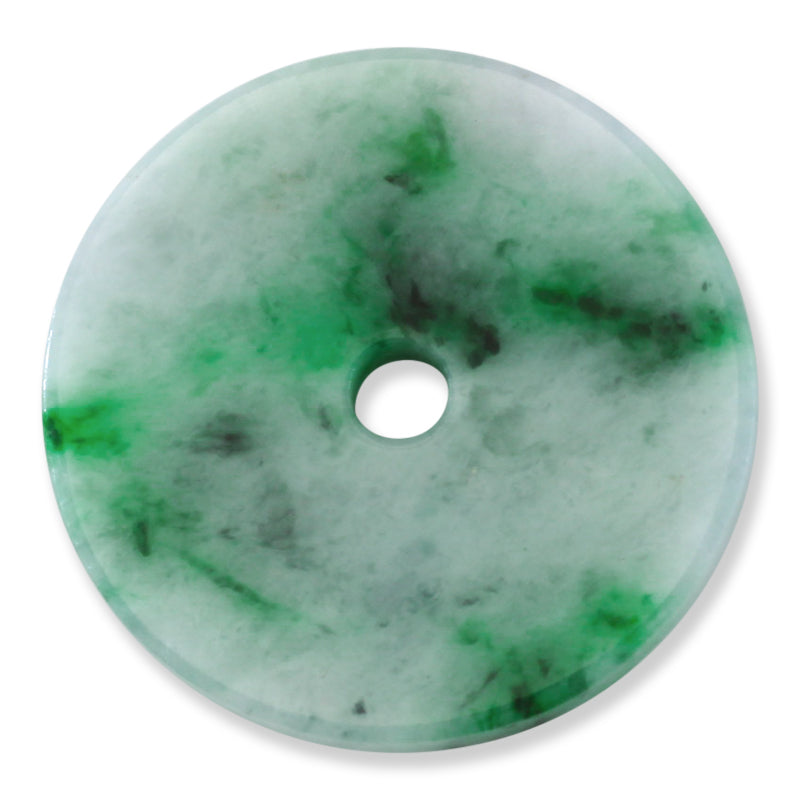 Green Jadeite Jade Loose Flat Pi Disc Pendant Water Jade Donut jade jewelry