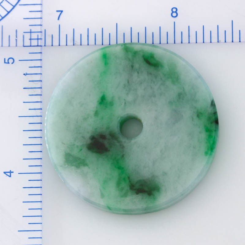 Green Jadeite Jade Loose Flat Pi Disc Pendant Water Jade Donut jade jewelry