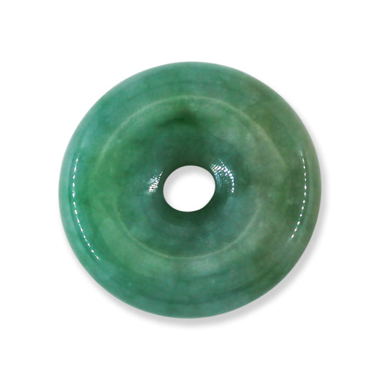 Green Jadeite Jade Loose Fat Pi Disc Pendant Carving | Jade Donut | UPC #012691
