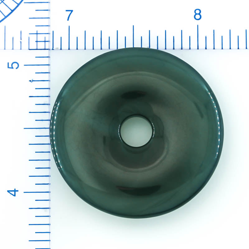 Blue-Green Guatemalan Jadeite Jade Loose Pi Disc Pendant Carving | Jade Donut | UPC #400559