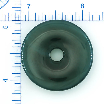 Blue-Green Guatemalan Jadeite Jade Loose Pi Disc Pendant Carving | Jade Donut | UPC #400559