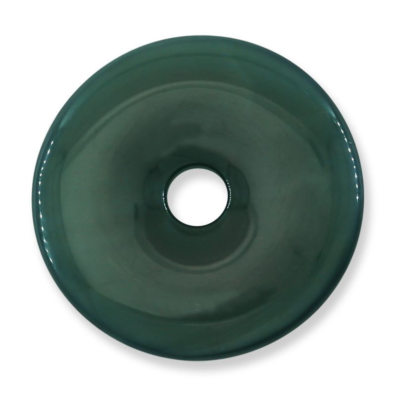 Blue-Green Guatemalan Jadeite Jade Loose Pi Disc Pendant Carving | Jade Donut | UPC #400559