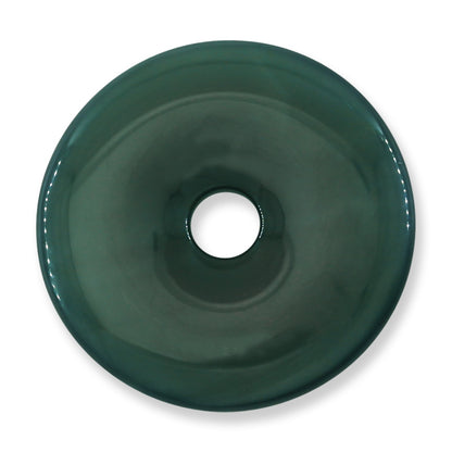 Blue-Green Guatemalan Jadeite Jade Loose Pi Disc Pendant Carving | Jade Donut | UPC #400559