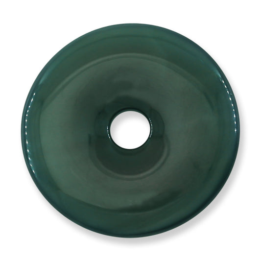 Blue-Green Guatemalan Jadeite Jade Loose Pi Disc Pendant Carving | Jade Donut | UPC #400559