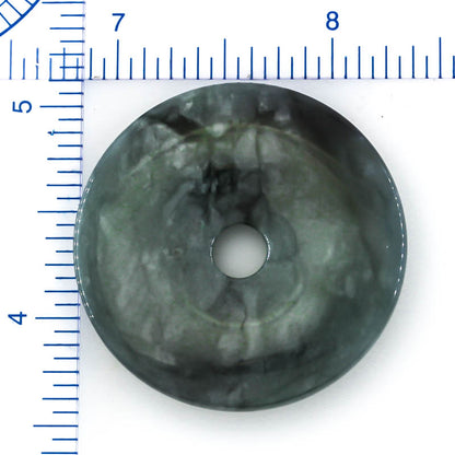 Blue-Green Guatemalan Jadeite Jade Loose Pi Disc Pendant Carving | Jade Donut | UPC #401174