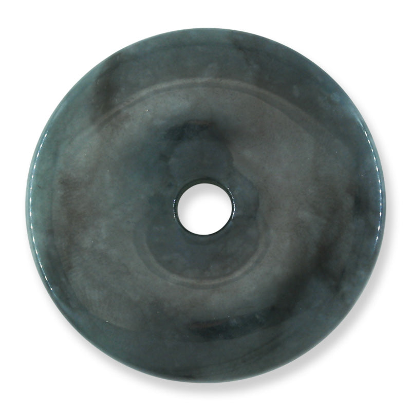 Blue-Green Guatemalan Jadeite Jade Loose Pi Disc Pendant Carving | Jade Donut | UPC #401167