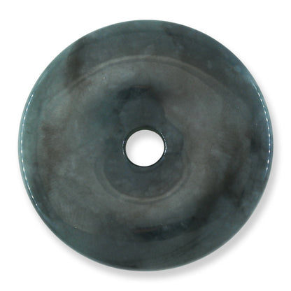 Blue-Green Guatemalan Jadeite Jade Loose Pi Disc Pendant Carving | Jade Donut | UPC #401167