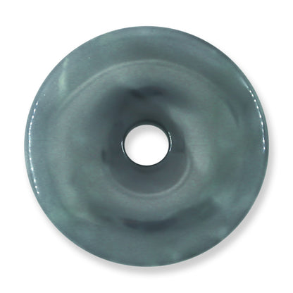 Blue-Green Guatemalan Jadeite Jade Loose Pi Disc Pendant Carving | Jade Donut | UPC #400672