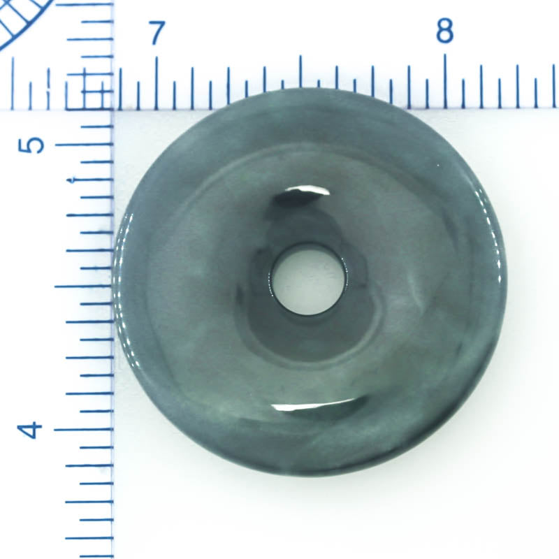 Blue-Green Guatemalan Jadeite Jade Loose Pi Disc Pendant Carving | Jade Donut | UPC #400672