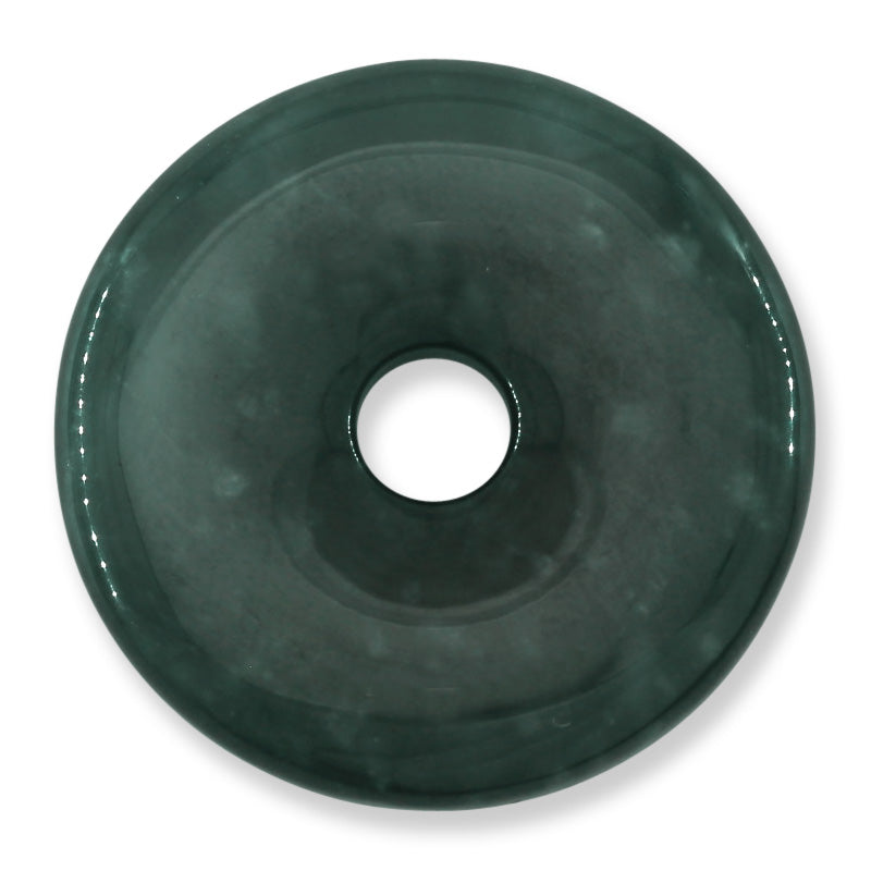 Blue-Green Guatemalan Jadeite Jade Loose Pi Disc Pendant Carving | Jade Donut | UPC #400665