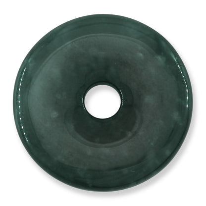 Blue-Green Guatemalan Jadeite Jade Loose Pi Disc Pendant Carving | Jade Donut | UPC #400665