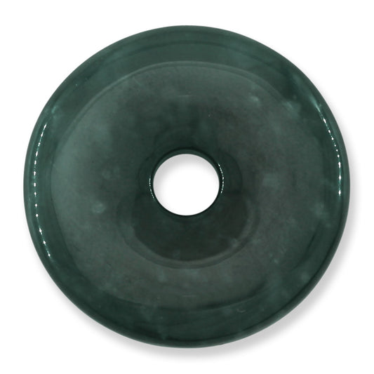 Blue-Green Guatemalan Jadeite Jade Loose Pi Disc Pendant Carving | Jade Donut | UPC #400665