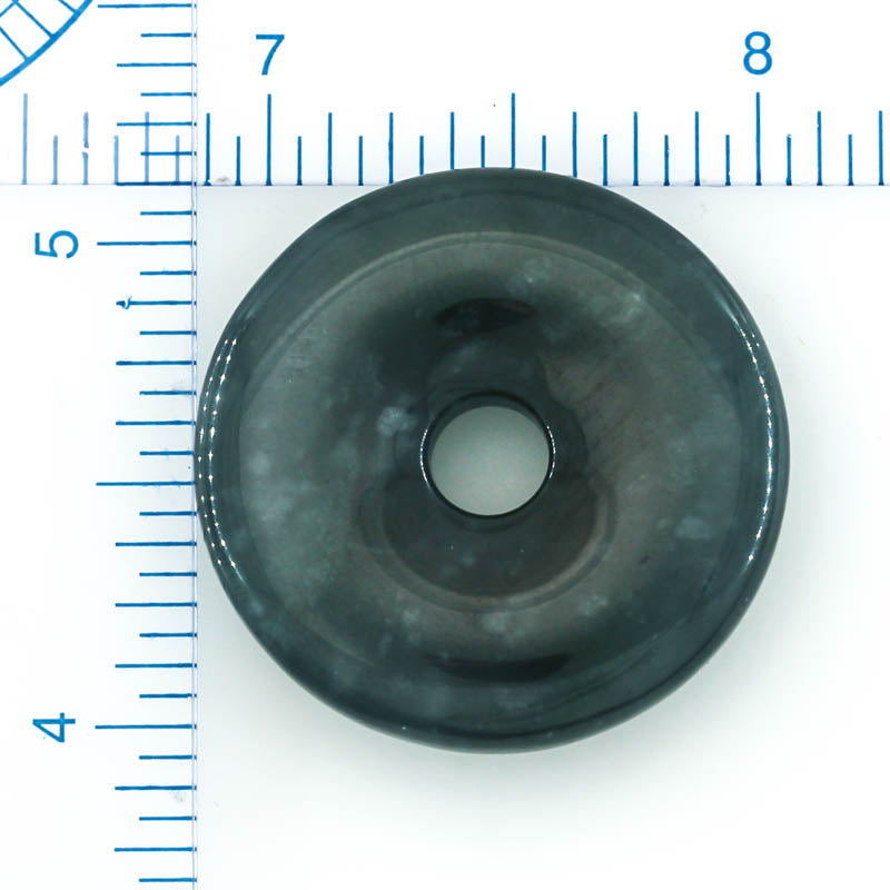 Blue-Green Guatemalan Jadeite Jade Loose Pi Disc Pendant Carving | Jade Donut | UPC #400665