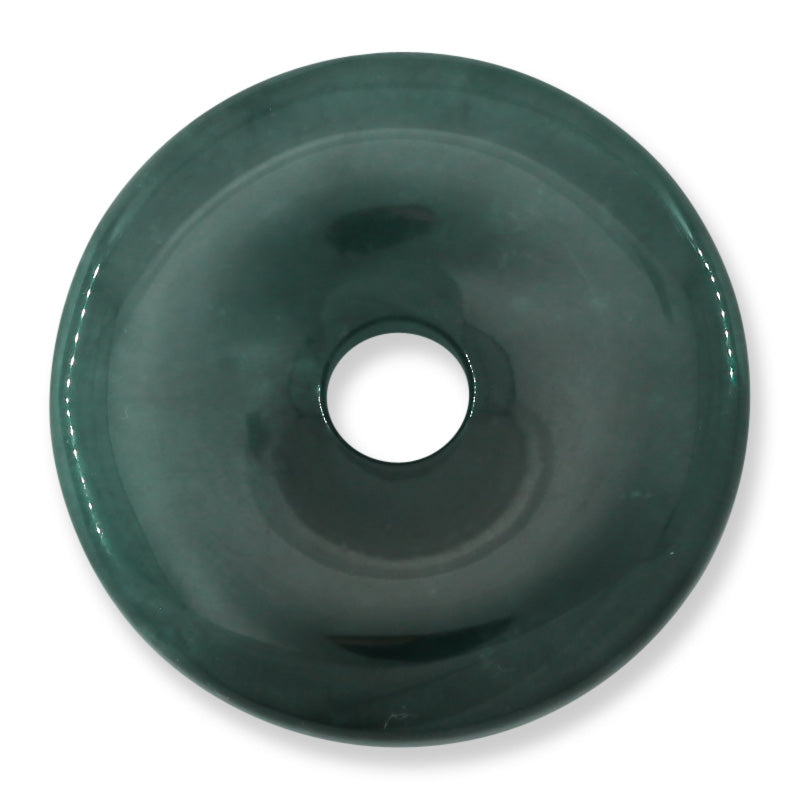 Blue-Green Guatemalan Jadeite Jade Loose Pi Disc Pendant Carving | Jade Donut | UPC #400641