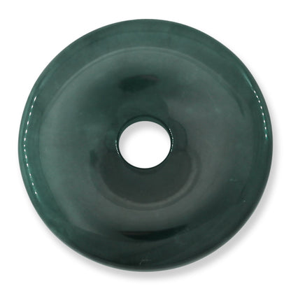 Blue-Green Guatemalan Jadeite Jade Loose Pi Disc Pendant Carving | Jade Donut | UPC #400641