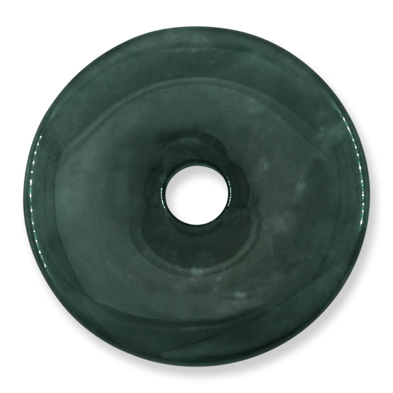 Blue-Green Guatemalan Jadeite Jade Loose Pi Disc Pendant Carving | Jade Donut | UPC #400627