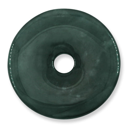 Blue-Green Guatemalan Jadeite Jade Loose Pi Disc Pendant Carving | Jade Donut | UPC #400627