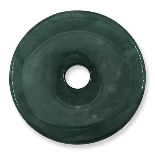 Blue-Green Guatemalan Jadeite Jade Loose Pi Disc Pendant Carving | Jade Donut | UPC #400627