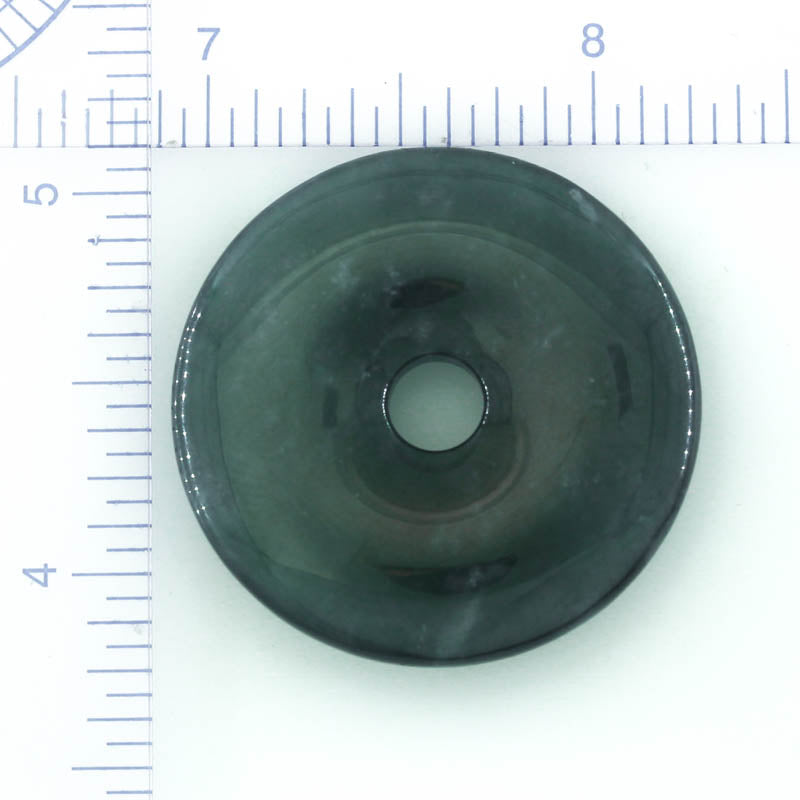 Blue-Green Guatemalan Jadeite Jade Loose Pi Disc Pendant Carving | Jade Donut | UPC #400627