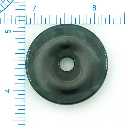 Blue-Green Guatemalan Jadeite Jade Loose Pi Disc Pendant Carving | Jade Donut | UPC #400603