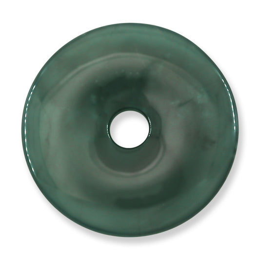 Blue-Green Guatemalan Jadeite Jade Loose Pi Disc Pendant Carving | Jade Donut | UPC #400573