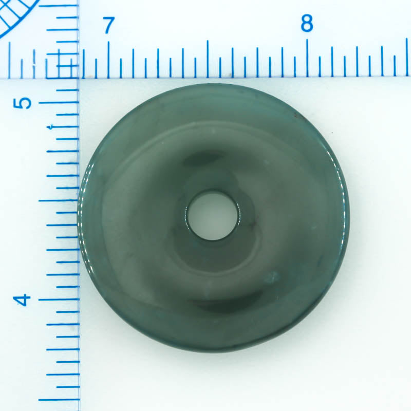 Blue-Green Guatemalan Jadeite Jade Loose Pi Disc Pendant Carving | Jade Donut | UPC #400573