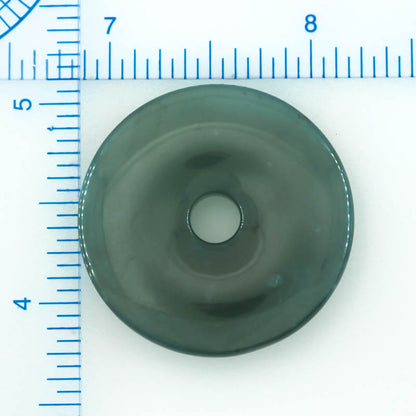 Blue-Green Guatemalan Jadeite Jade Loose Pi Disc Pendant Carving | Jade Donut | UPC #400573