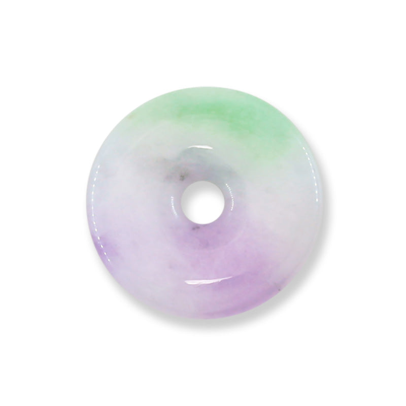Lavender & Green Jadeite Jade Loose Pi Disc Pendant  | Jade Donut | UPC #400696