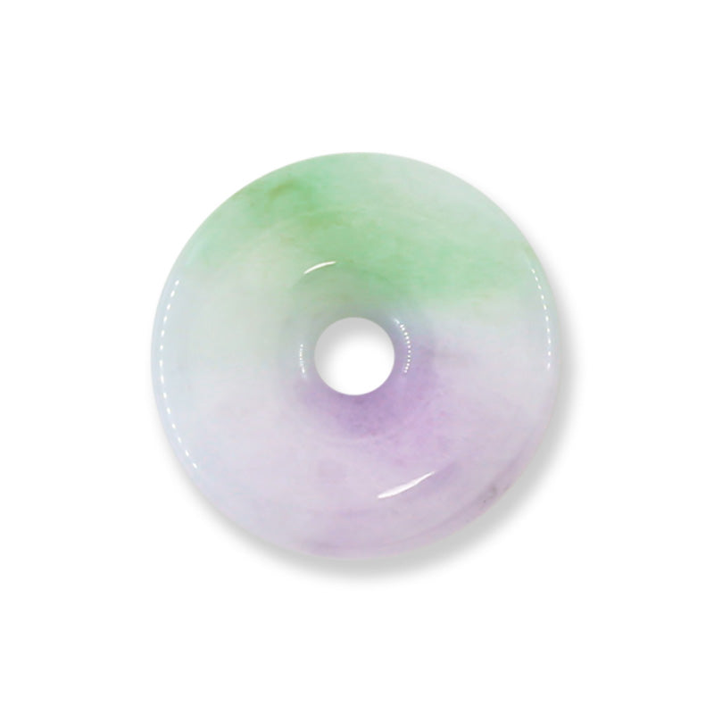 Lavender & Green Jadeite Jade Loose Pi Disc Pendant  | Jade Donut | UPC #400696