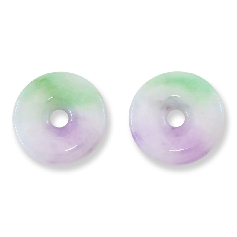 Lavender & Green Jadeite Jade Loose Pi Disc Pendant  | Jade Donut | UPC #400696